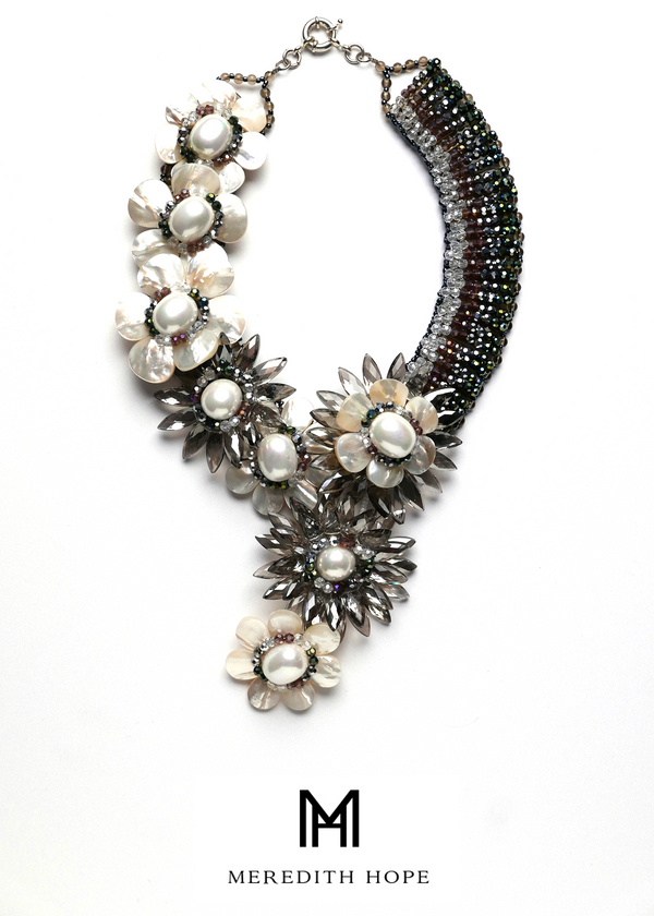 Large Freshwater Pearls and Mother of Pearl Beaded Necklace