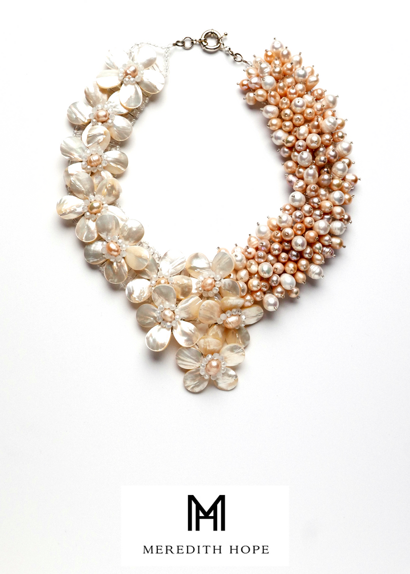 Asymmetrical Mother of Pearl and Freshwater Pearls